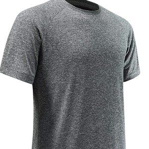 Grey  Moisture Wicking Quick Dry Mens Workout Shirt